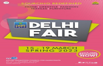 55th edition of IHGF Delhi Fair (Spring) 2023 to be held from 15 – 19 March 2023  at India Expo Centre & Mart, Greater Noida, Delhi NCR.